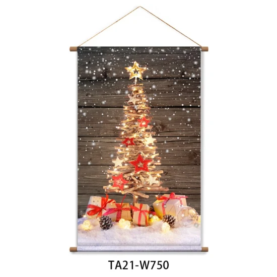 Poster appendiabiti a LED con Babbo Natale e pupazzo di neve all'ingrosso per la decorazione della stanza